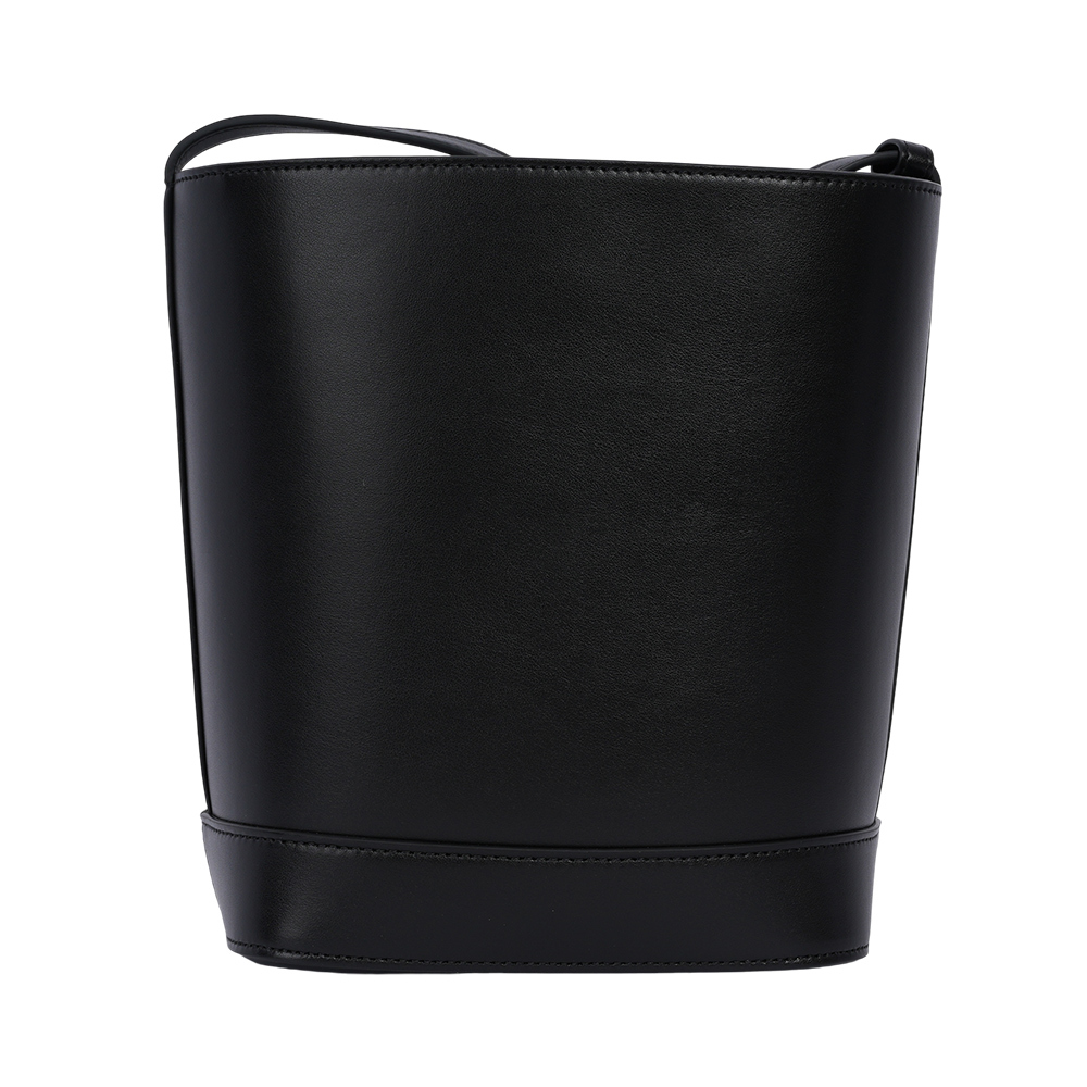 【CELINE】Triomphe 凱旋標誌壓印平滑牛皮小款水桶包(黑色)113783DU3.38NO