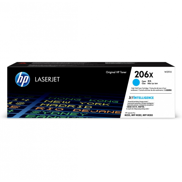HP 206X 藍色原廠 LaserJet 高容量碳粉匣(W2111X)