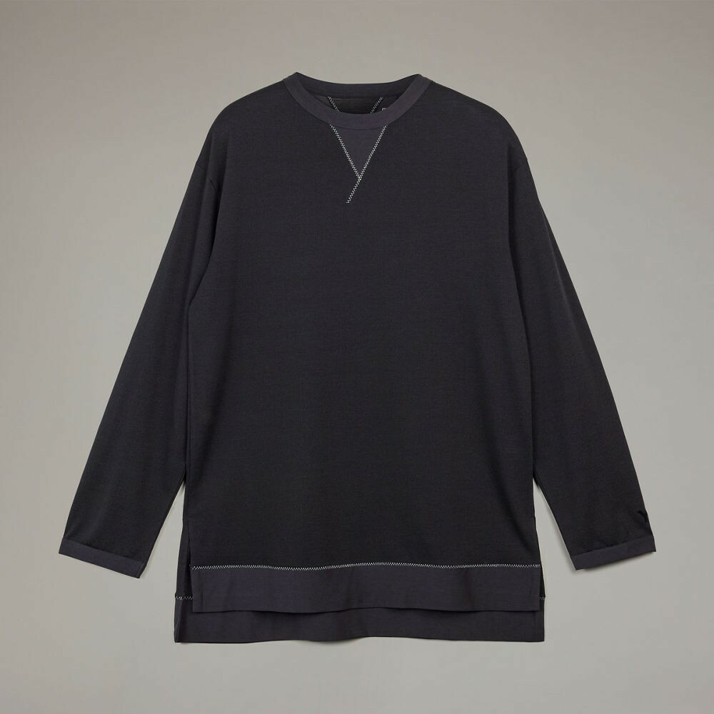 【 Y-3 U LS TEE PREM 長袖TEE - 碳黑 】