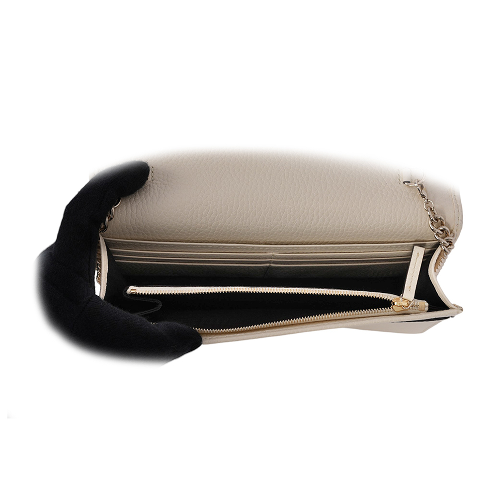 【GUCCI】SOHO 系列牛皮皮夾式手拿/鍊包(白色)598211 A7M0G 9522