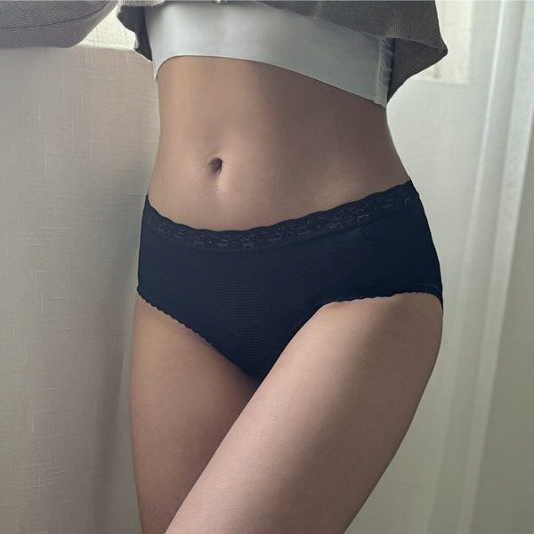 竹炭紗中高腰三角生理褲