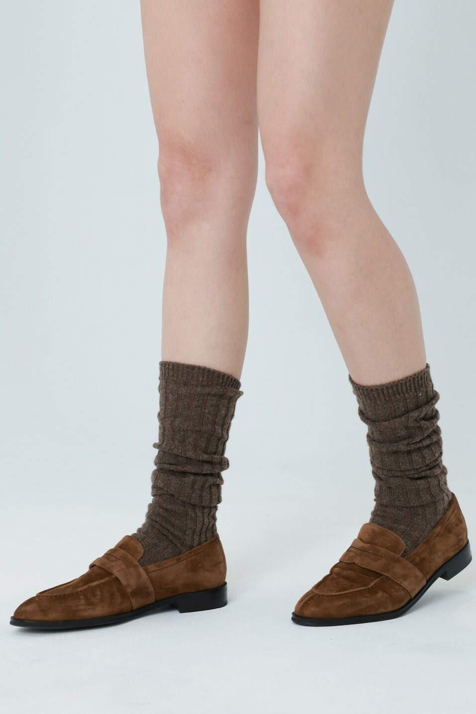 【穿拍樣品】真皮絨面樂福鞋