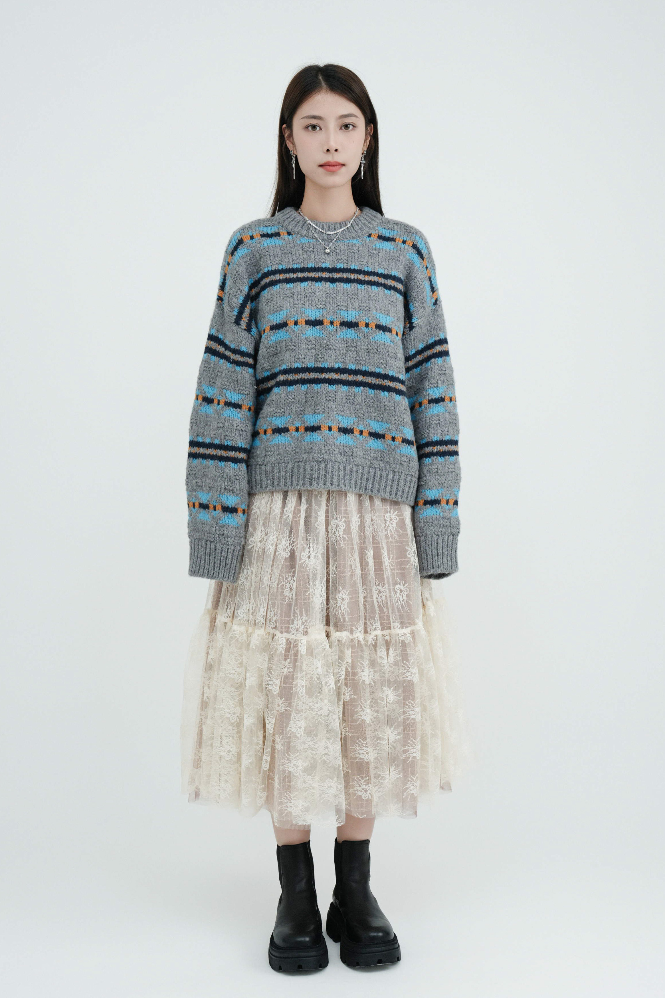 花紋間粗冷冷衫 (現貨款式）