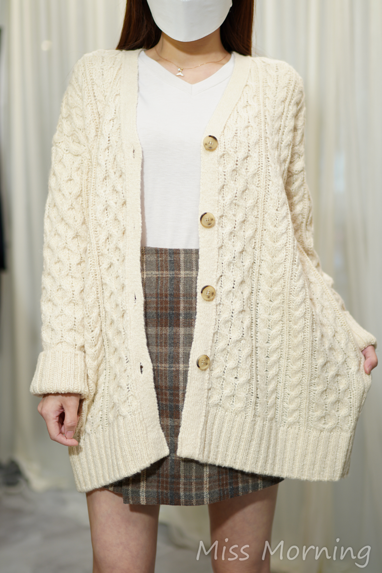 麻花扭紋顯瘦針織外套(14264)