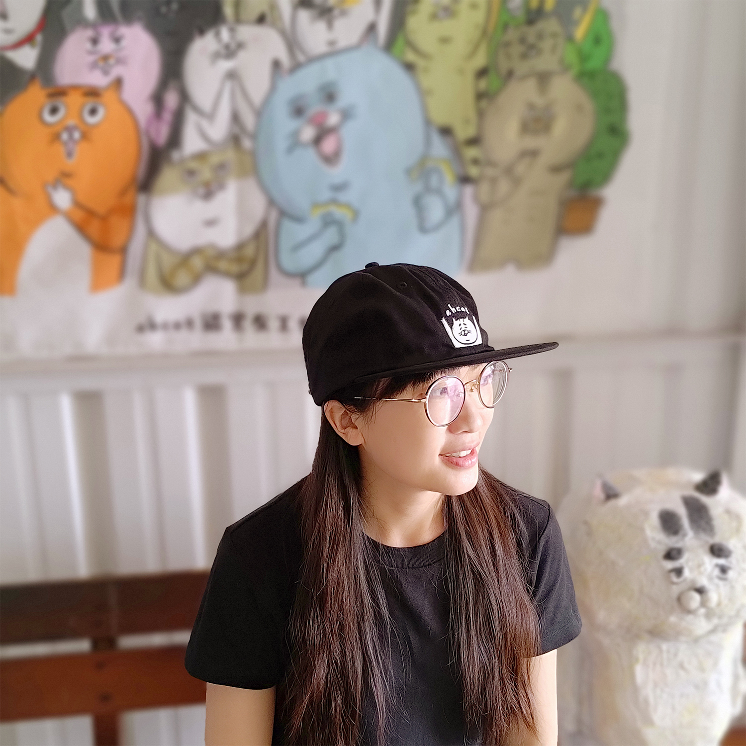 【ehcat貓室友】老背少刺繡帽