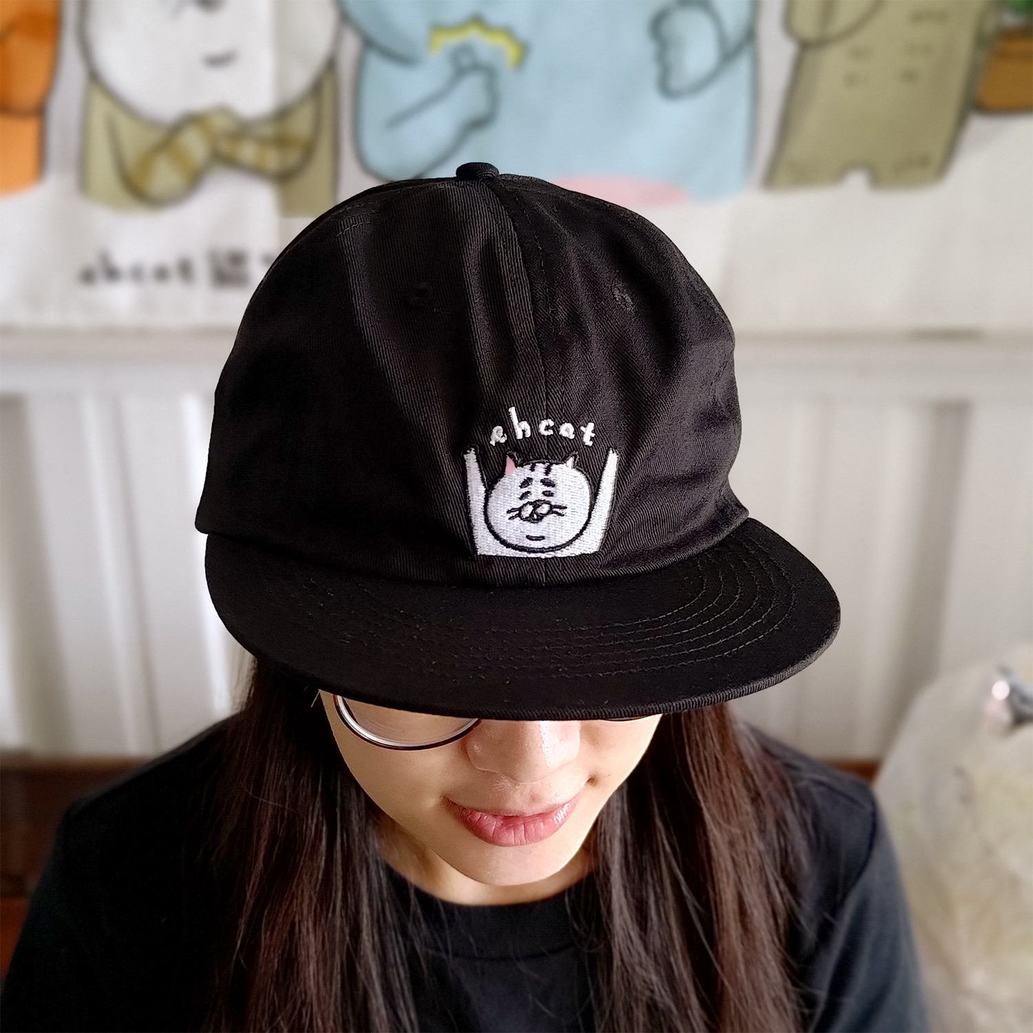 【ehcat貓室友】老背少刺繡帽