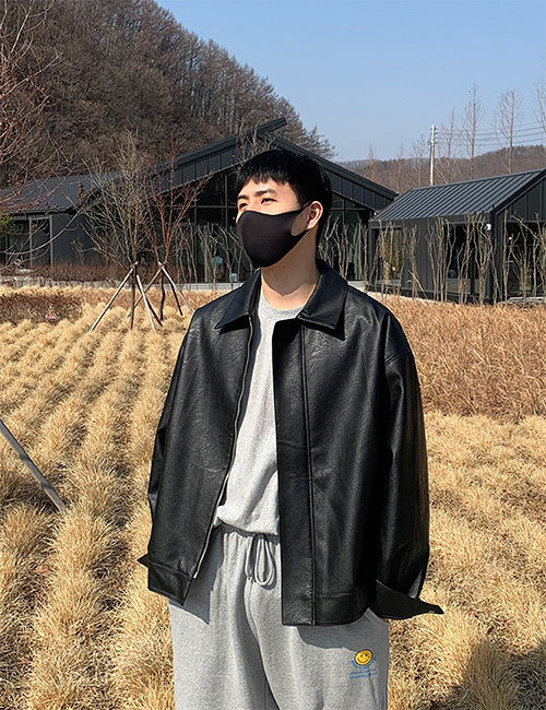 皮革拉鍊騎士外套