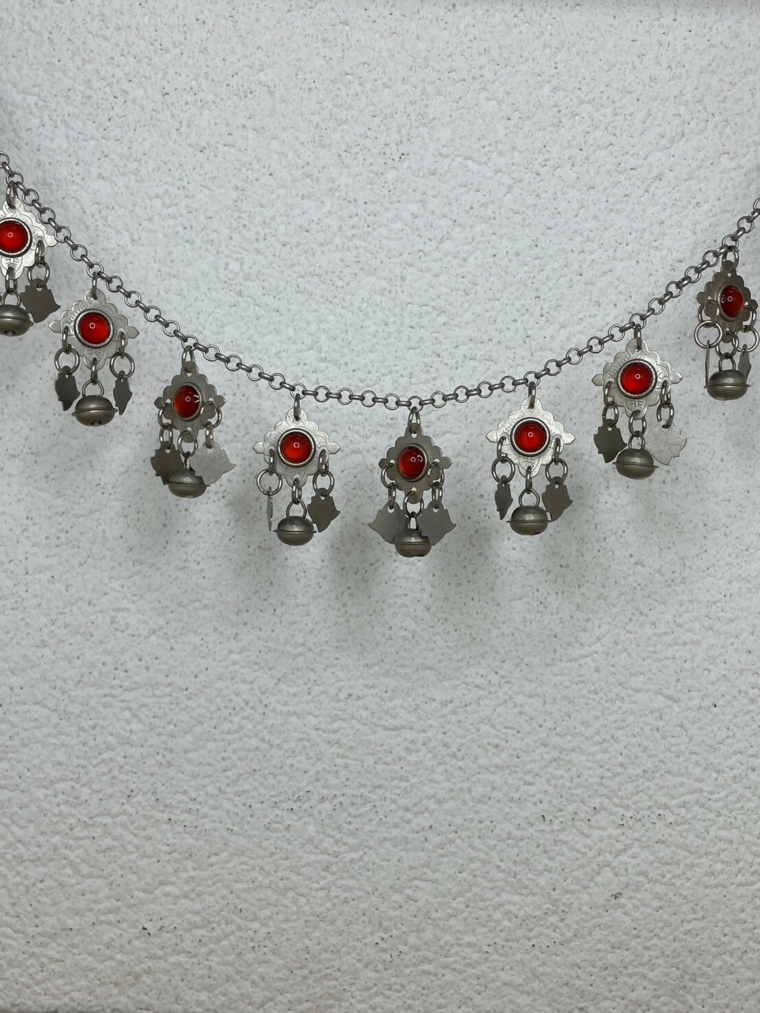 J23(短)-燻無焊接紅瑪瑙單層鈴鐺鏈條89cm