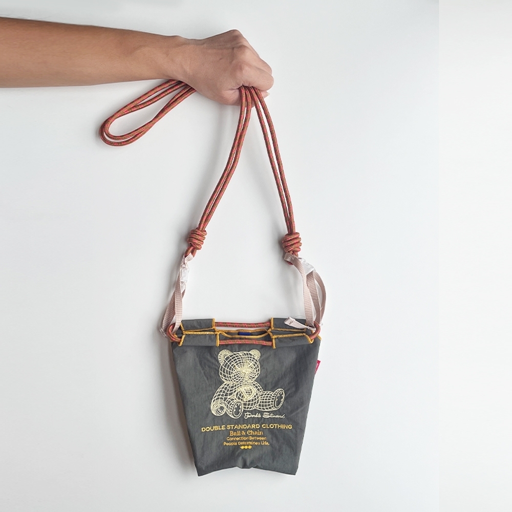 Ball＆Chain 刺繡環保購物袋 S號 - 灰 (040000424361)