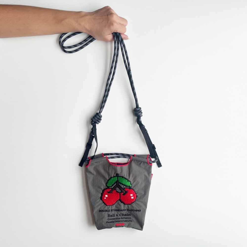 Ball＆Chain 刺繡環保購物袋 S號 - 深灰 (040000623311)