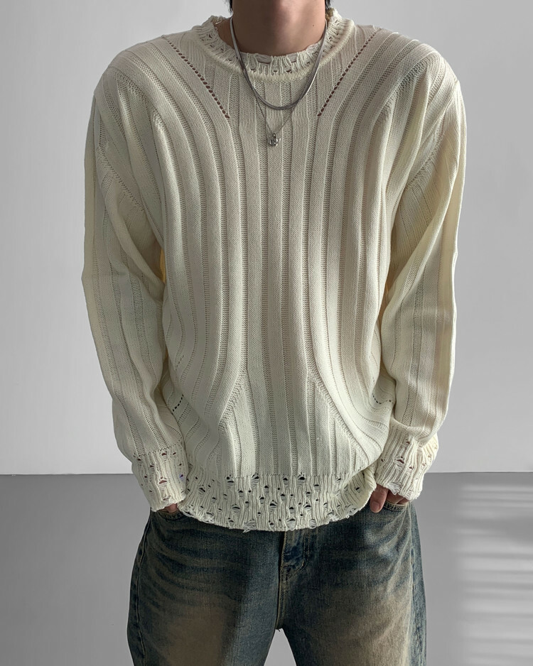 復古損傷針織衫