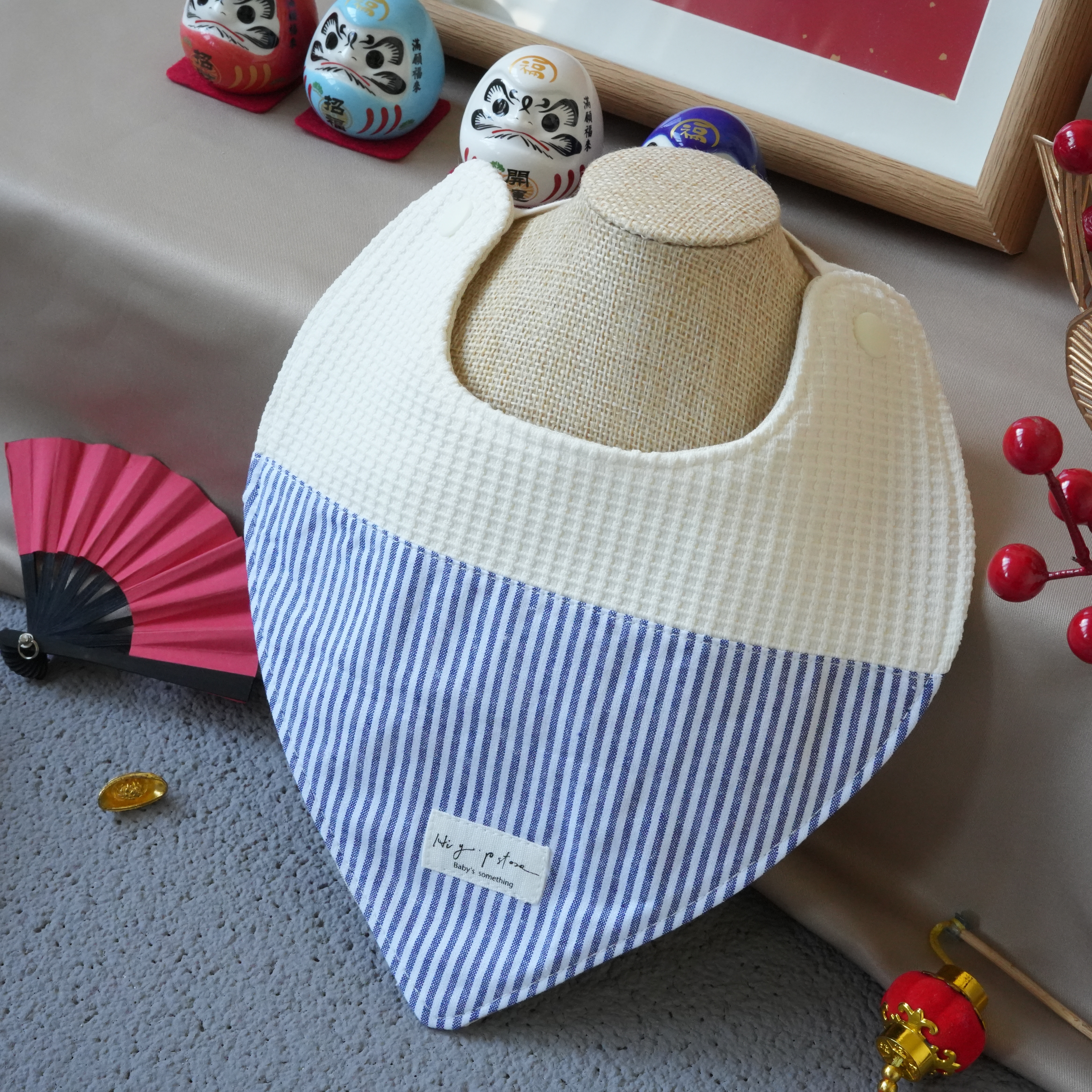 Hi Y.P store-手作圍兜-拼接雙面三角兜-海納百福