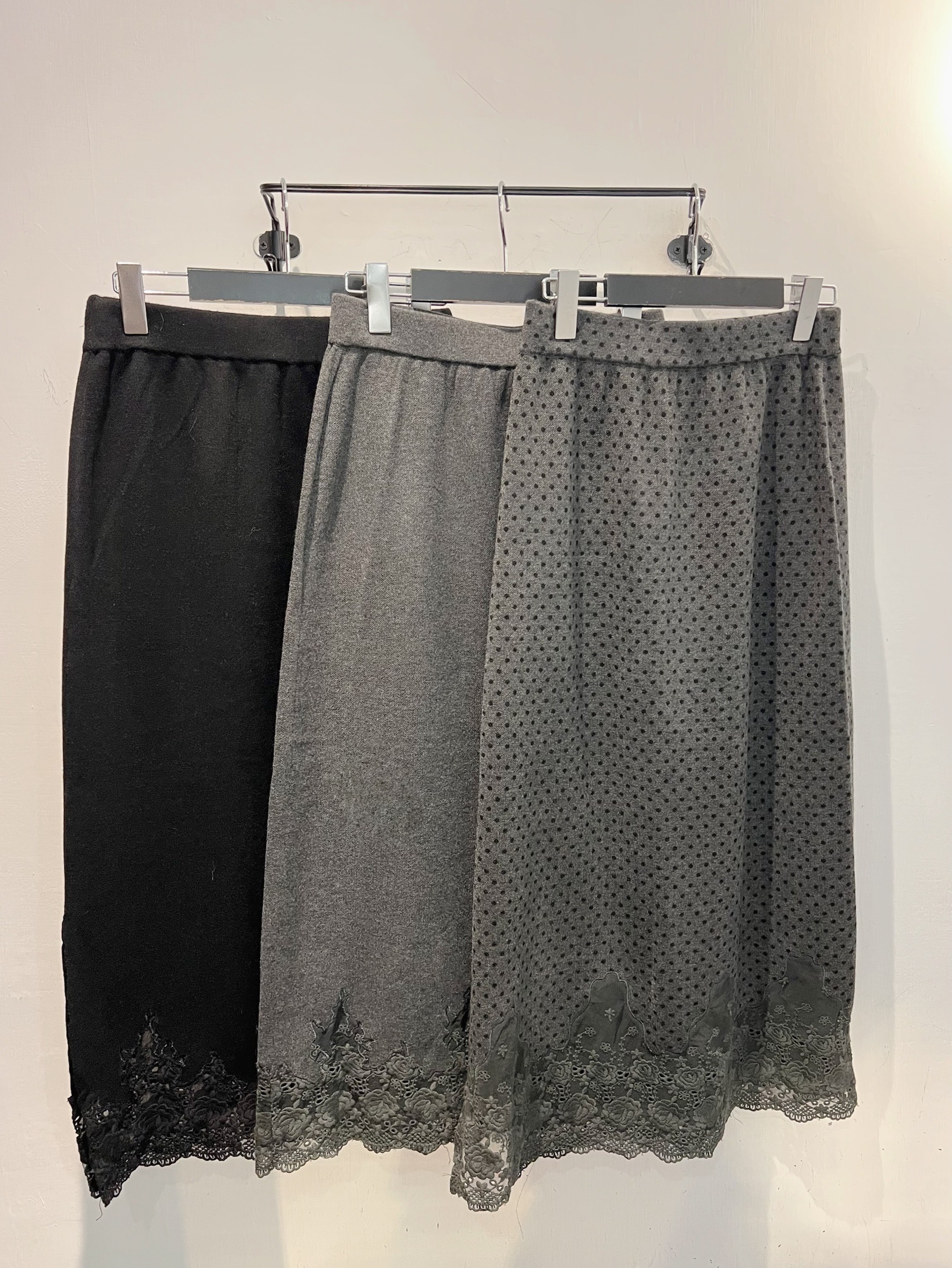 棉料下擺蕾絲裙