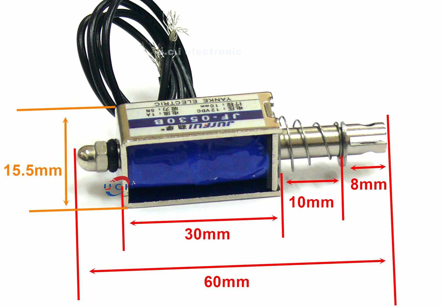 【UCI電子】(D-63) JF-0530B電磁鐵 貫穿框架推拉式直流電磁鐵 行程10mm