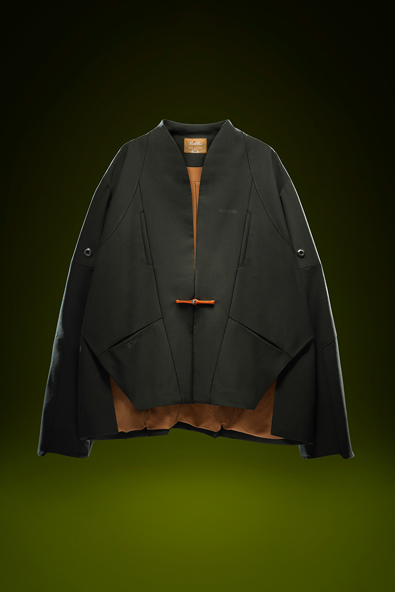 不作惡「無形唐裝」中國風賽博龐克麂皮絨新中式極簡短版唐裝外套