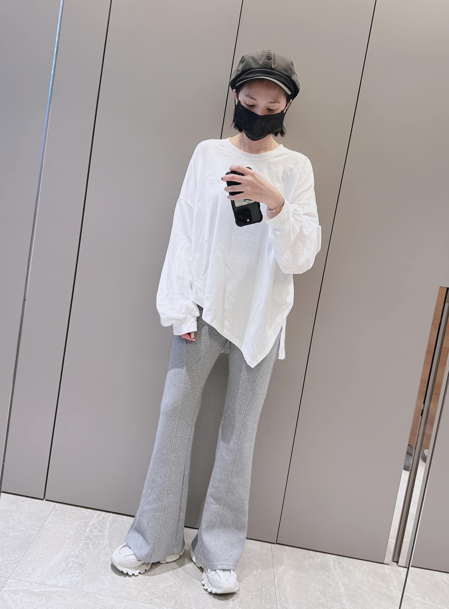 春夏新款/抽繩車線喇叭褲