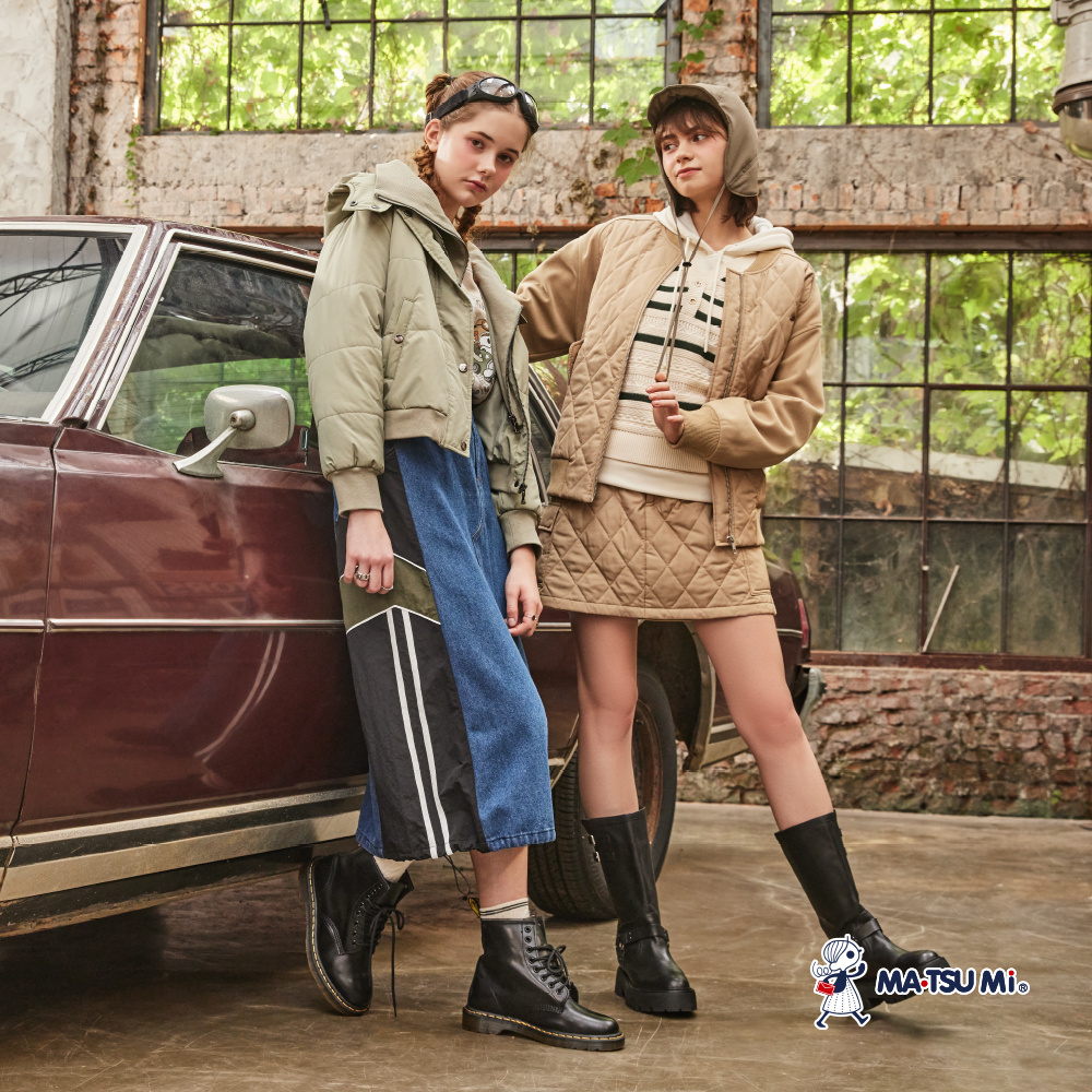 MA‧TSU Mi 立體菱格車線修身短裙(卡.墨綠)