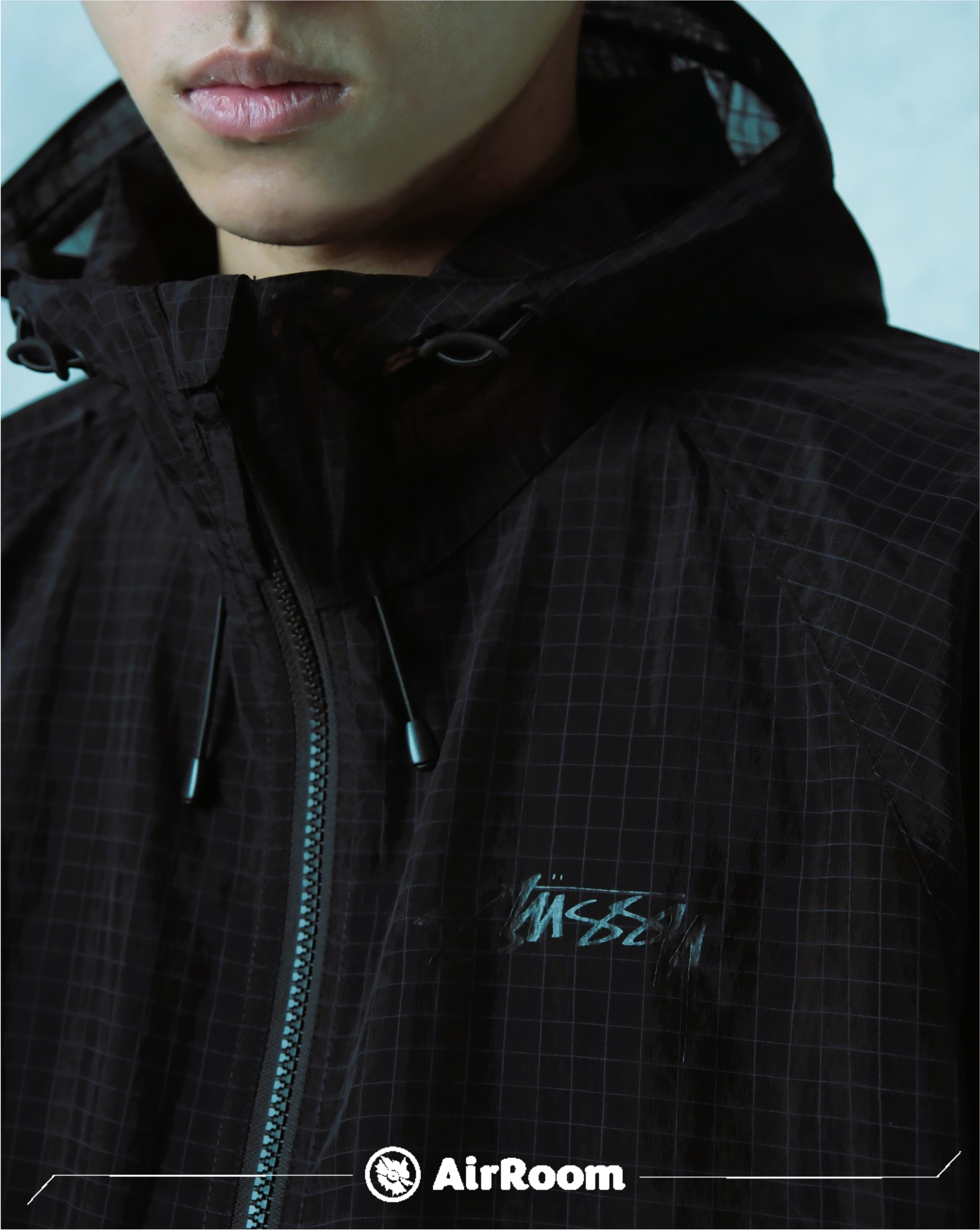 2024AW STUSSY BEACH SHELL TRANSPARENT RIPSTOP 防撕布料 連帽 風衣 外套 現貨