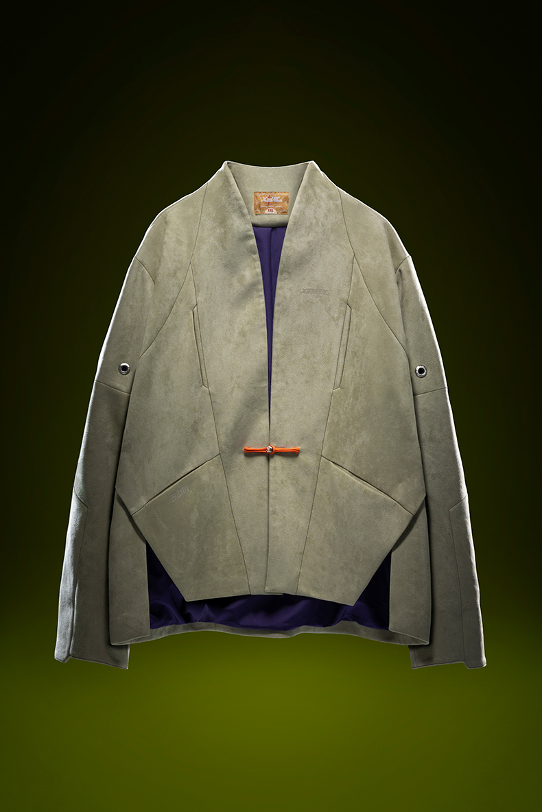 不作惡「無形唐裝」中國風賽博龐克麂皮絨新中式極簡短版唐裝外套