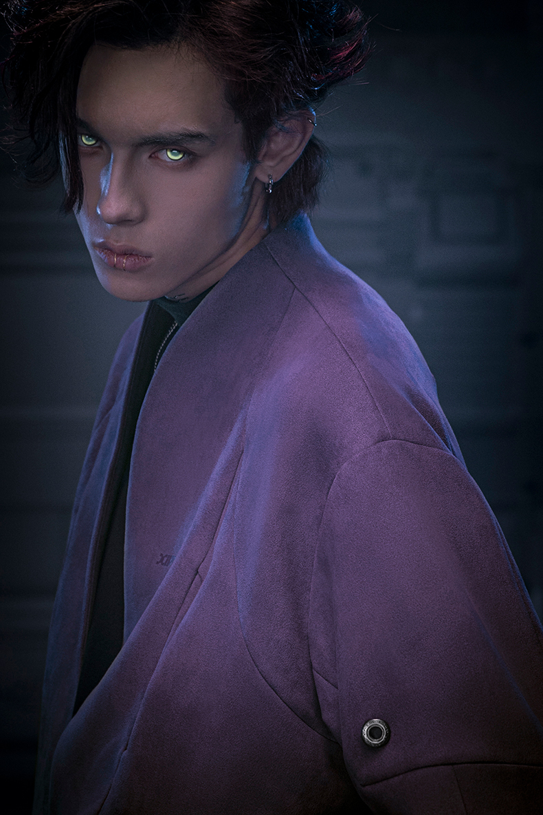 不作惡「無形唐裝」中國風賽博龐克麂皮絨新中式極簡短版唐裝外套