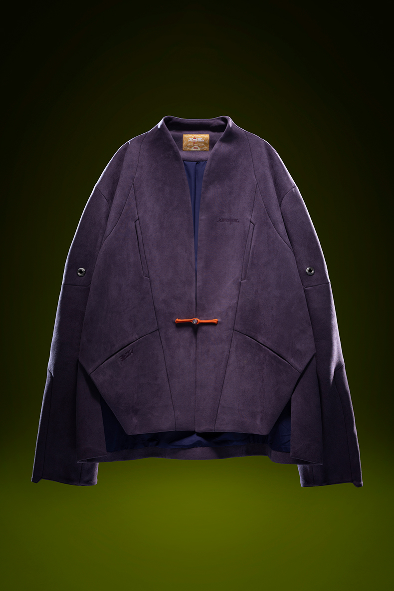 不作惡「無形唐裝」中國風賽博龐克麂皮絨新中式極簡短版唐裝外套