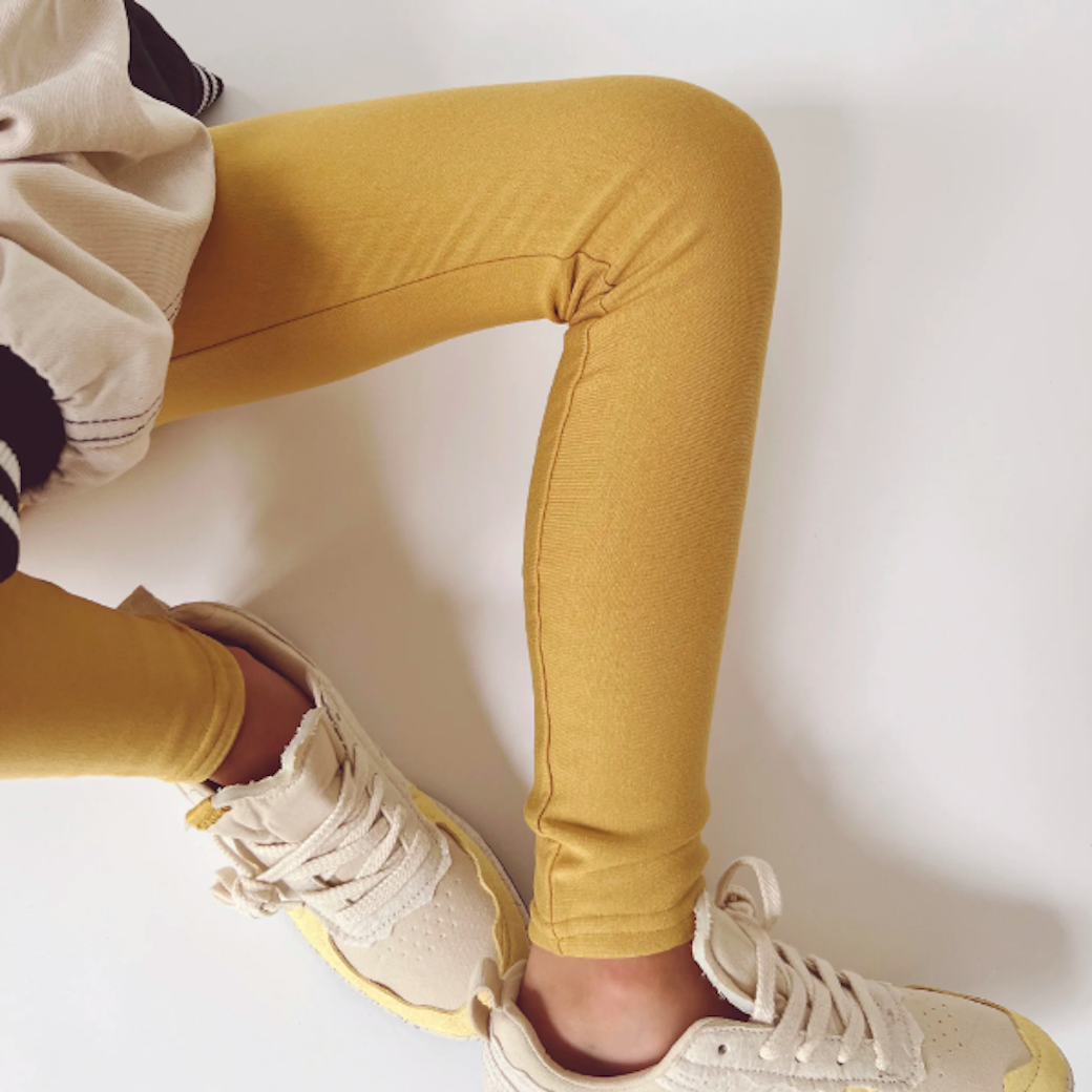 芥末黃 | 刷毛緊身褲 (小)