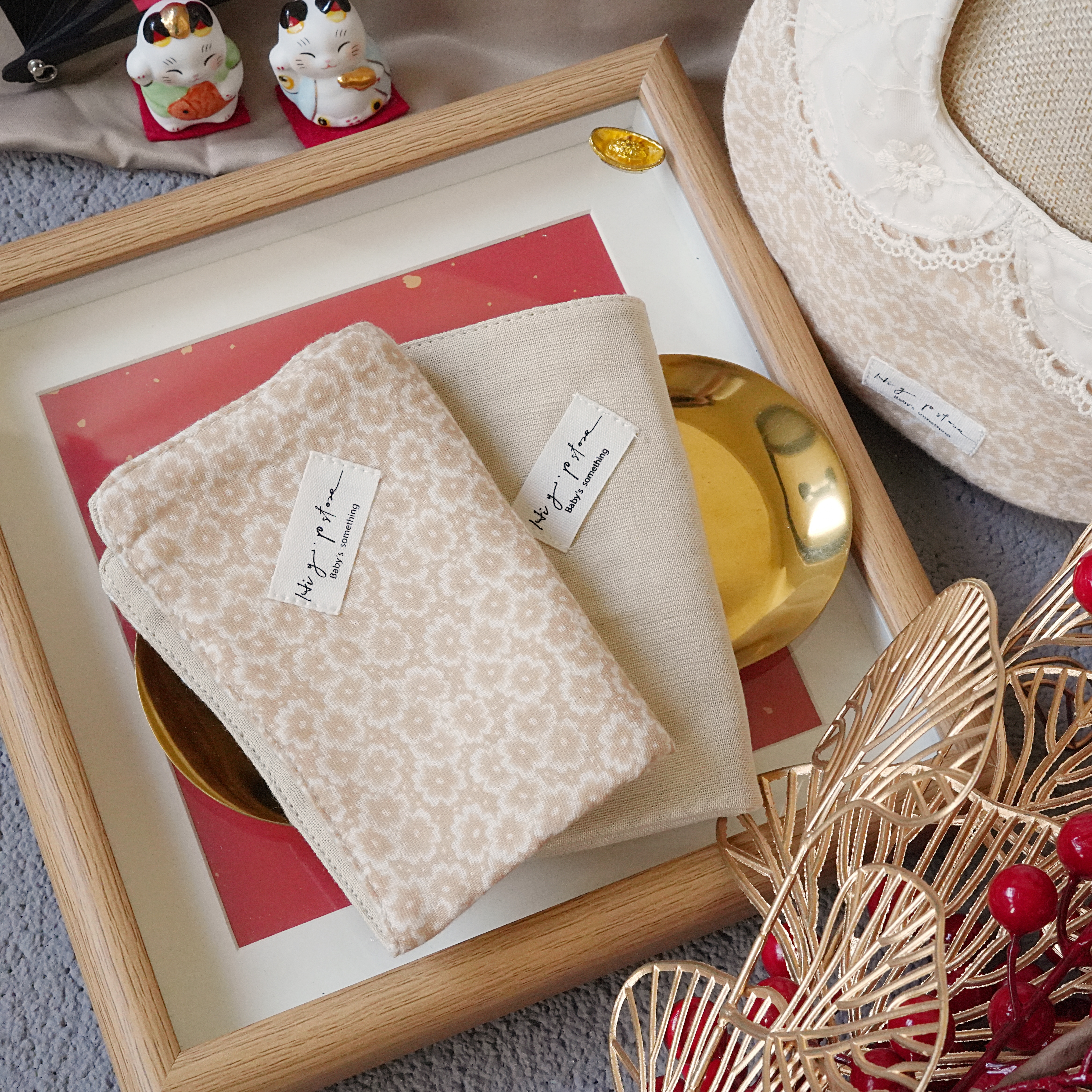 Hi Y.P store-手作六層紗紗布巾-花開迎春(2件組)