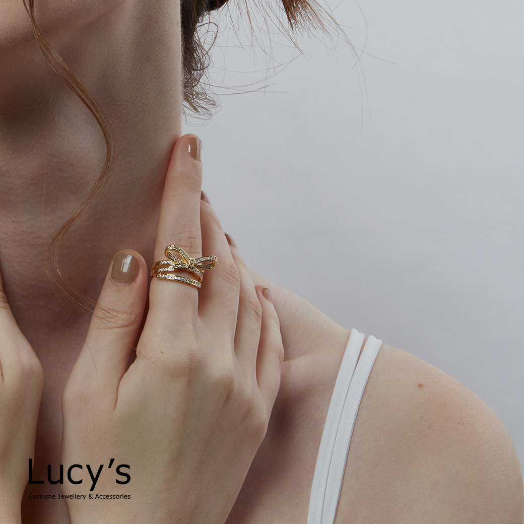 璀璨蝴蝶結 開口戒 (二色) (118789/118790)