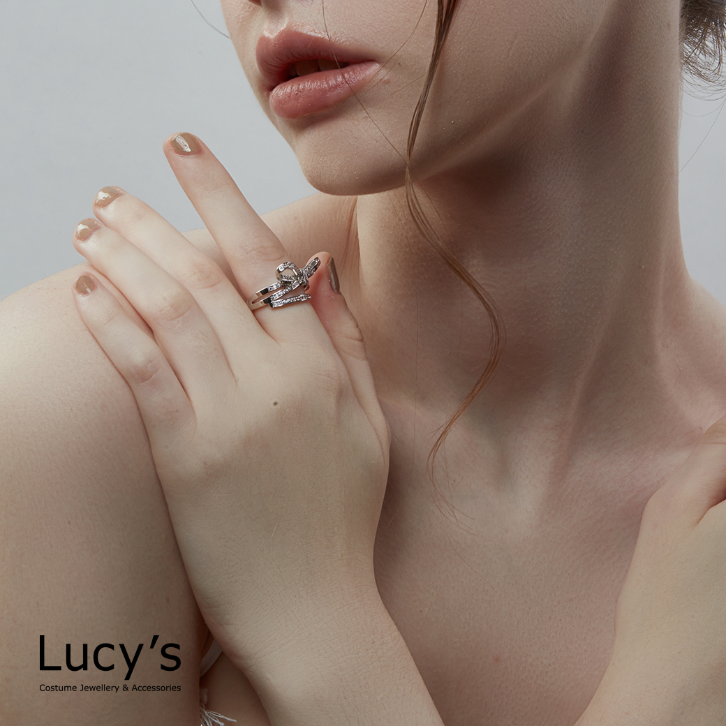 璀璨蝴蝶結 開口戒 (二色) (118789/118790)