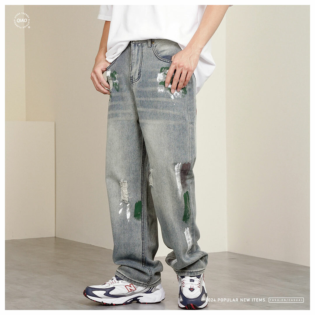 Jeans - 水洗刷漆 工業風 牛仔褲