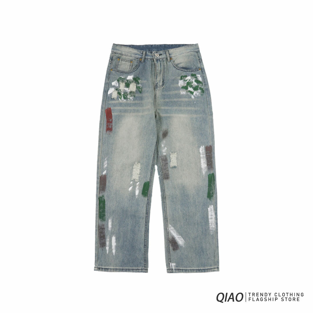 Jeans - 水洗刷漆 工業風 牛仔褲