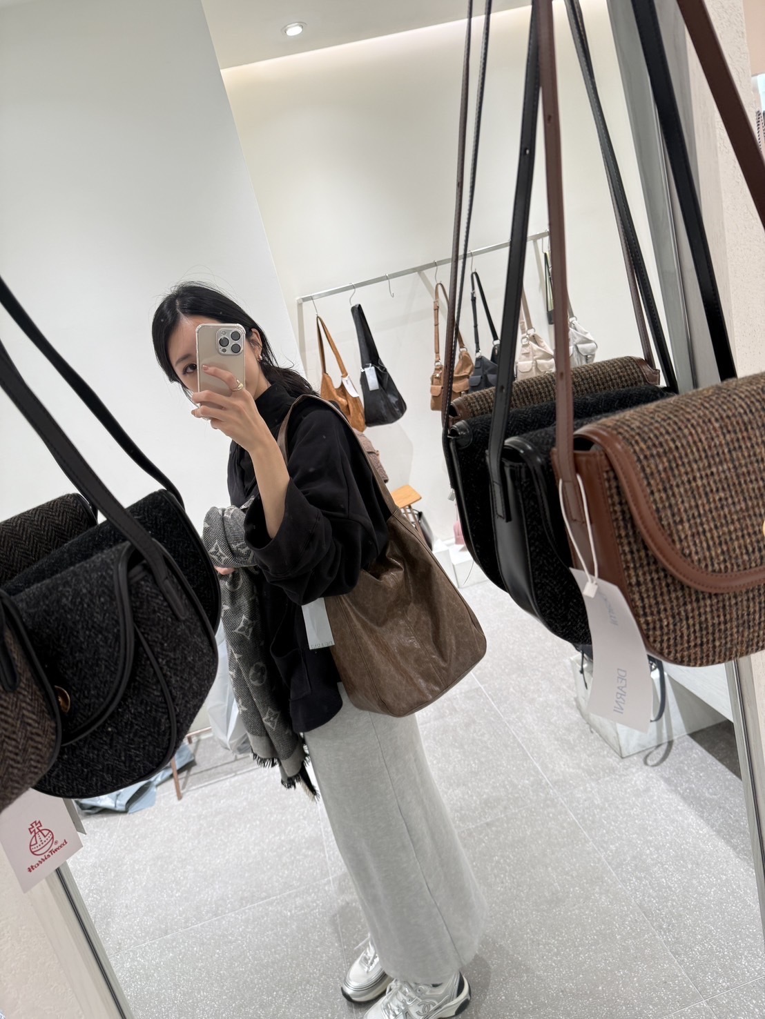 韓國超輕量裂紋hobo包