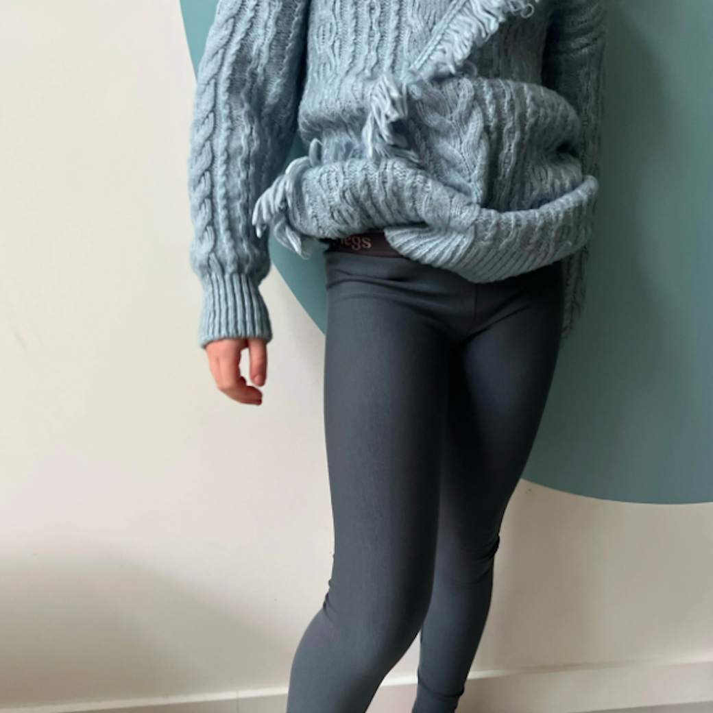 鐵灰 | 刷毛緊身褲 (小)