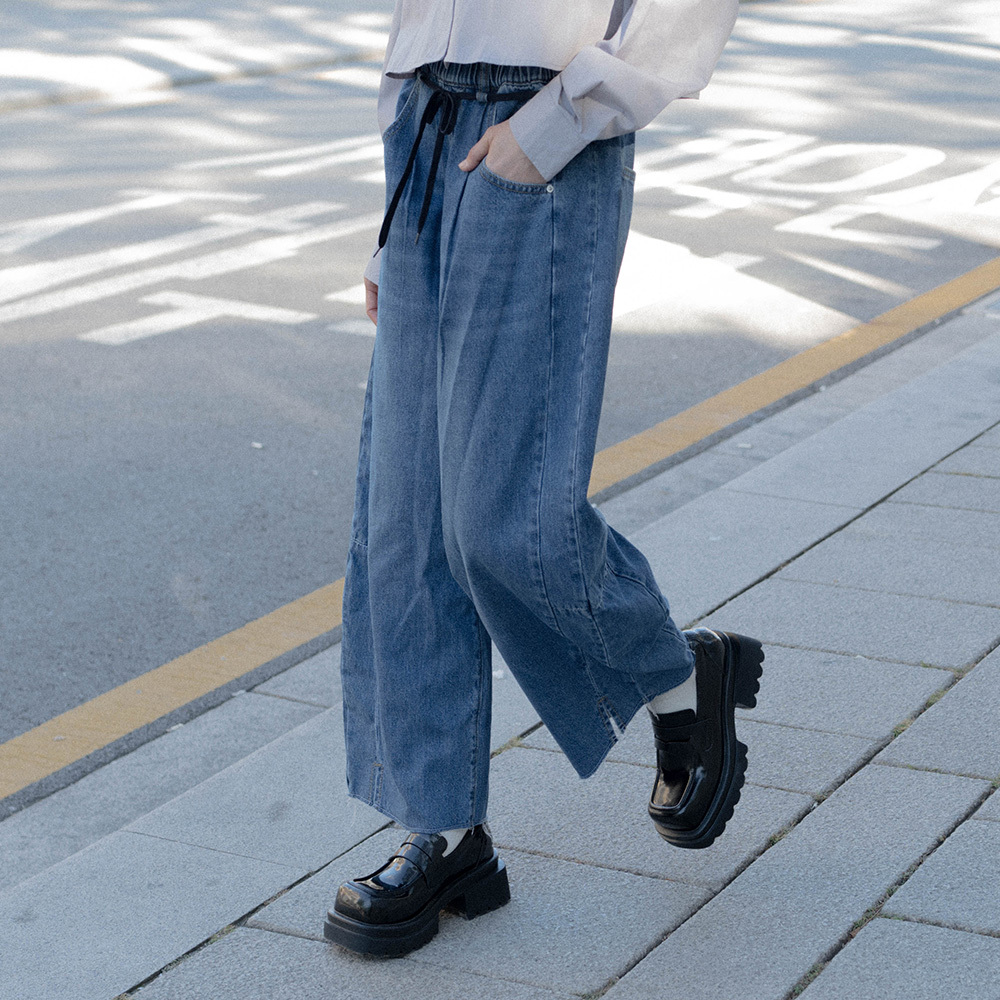 QUEENSHOP Side-cut waistband denim carrot pants M/L【04011781】in stock+pre-order