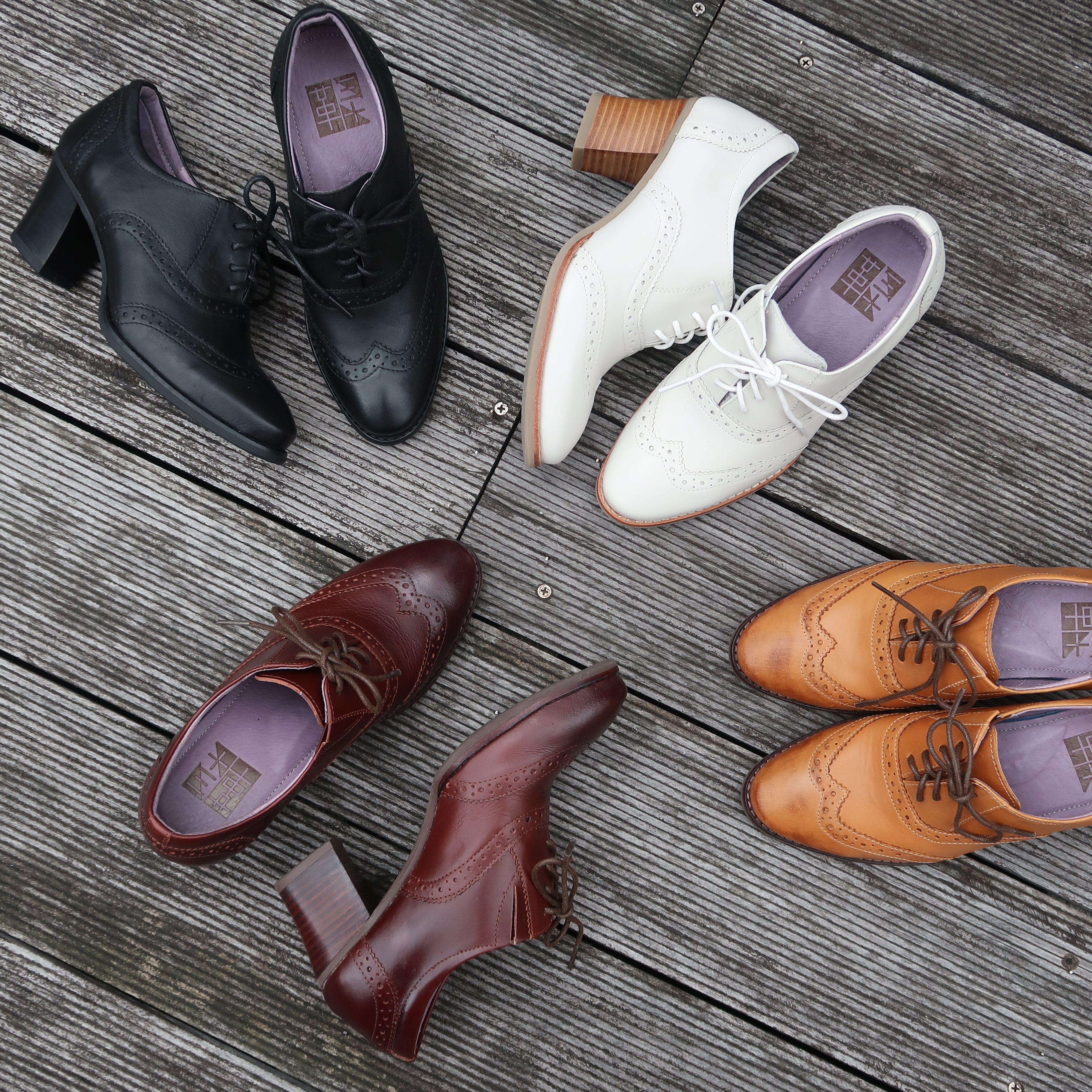 【英倫．半雕花】MIT台灣製造真皮粗跟牛津免綁帶懶人踝靴