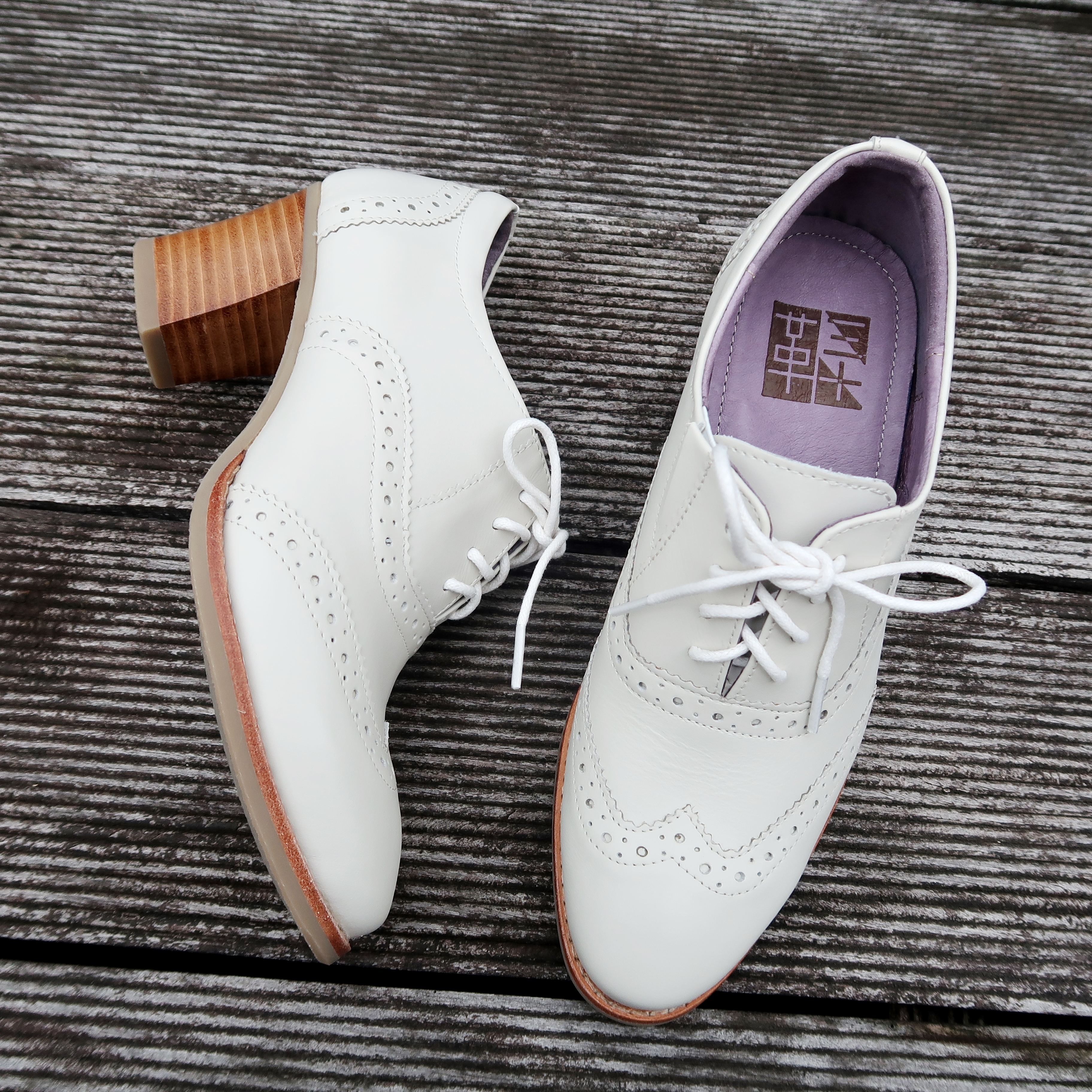 【英倫．半雕花】MIT台灣製造真皮粗跟牛津免綁帶懶人踝靴