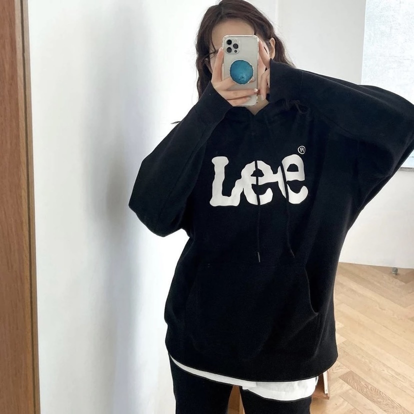 LEE 🇰🇷 帽T 韓國 毛巾底 LOGO 長袖 無刷毛 秋冬 多色 / 現貨✨