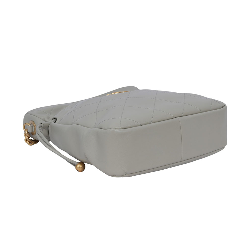 【CHANEL】金色CC Logo 福袋造型抽繩水桶包(鼠尾草綠)AS2985 B07269 NG122