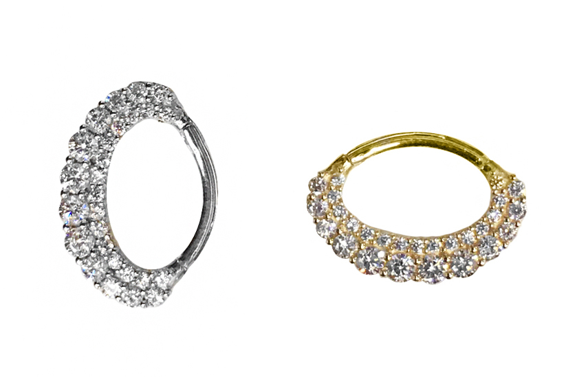 14K GOLD FANCY FRENCH STYLE SEPTUM AND DAITH CLICKER