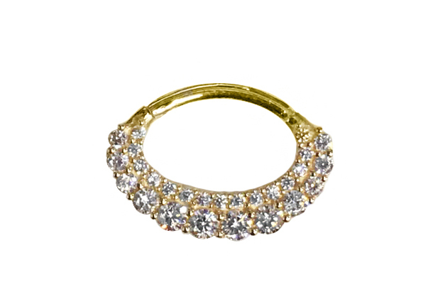 14K GOLD FANCY FRENCH STYLE SEPTUM AND DAITH CLICKER