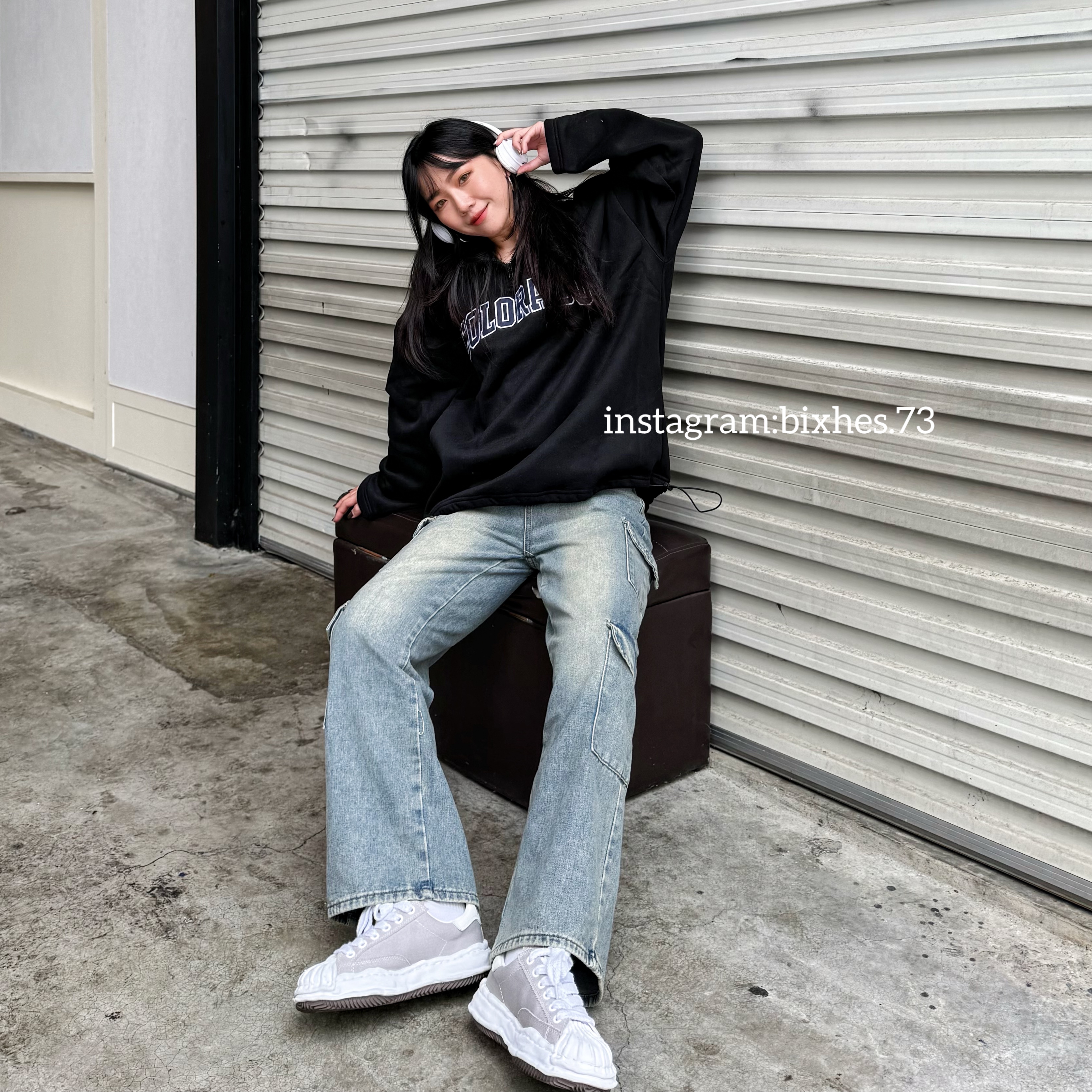 多口袋工裝牛仔褲(E00030)