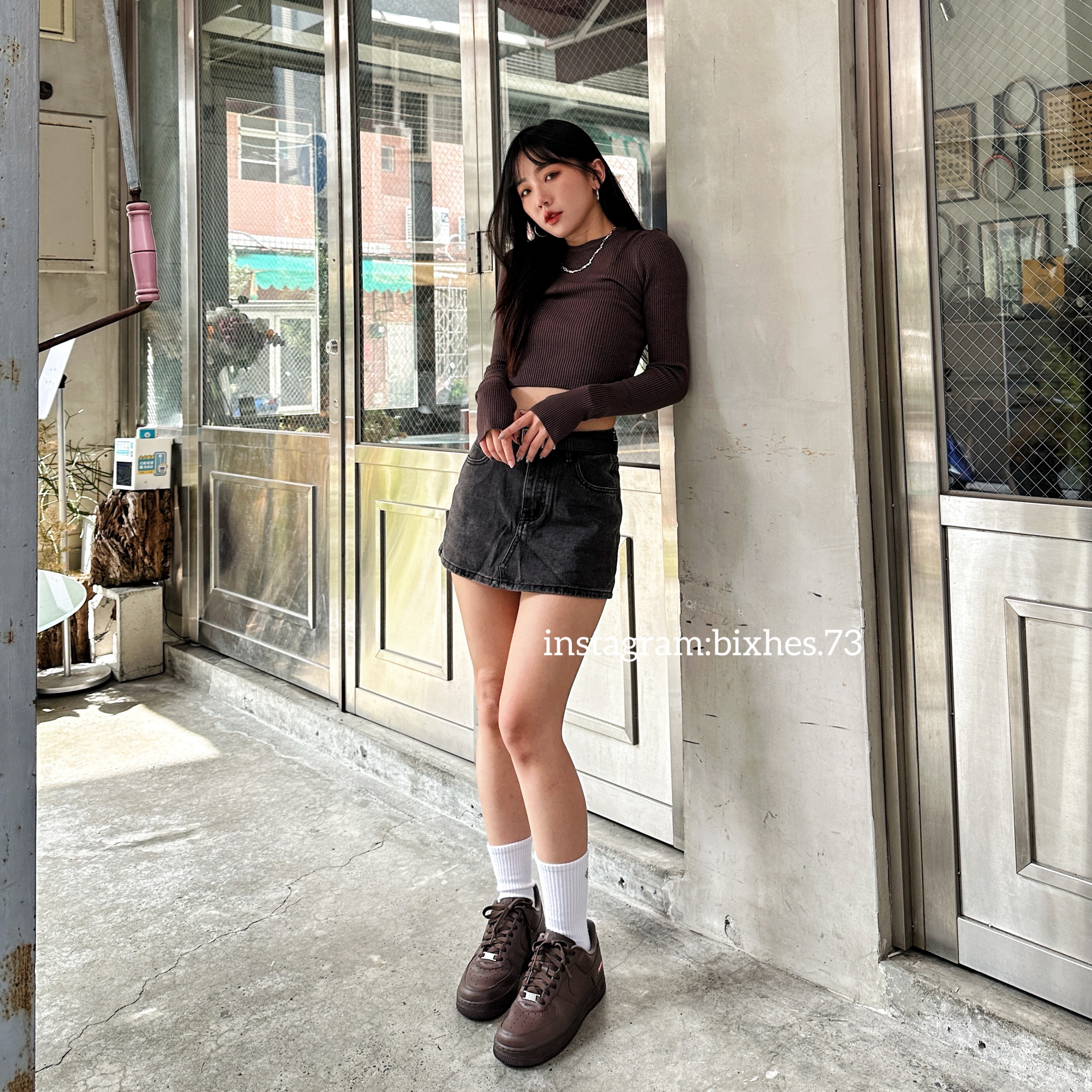 質感牛仔褲裙(D00042)