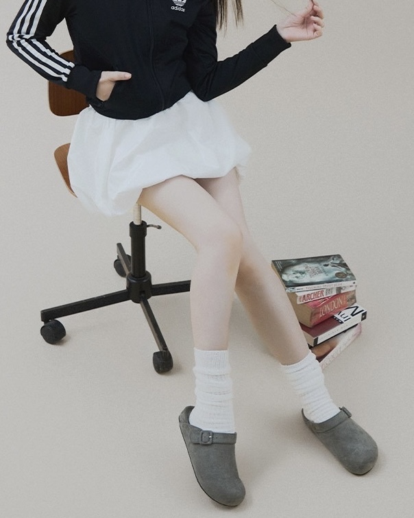 韓國 Folder Label 2way 麂皮 絨面 拖鞋 勃肯鞋 三色