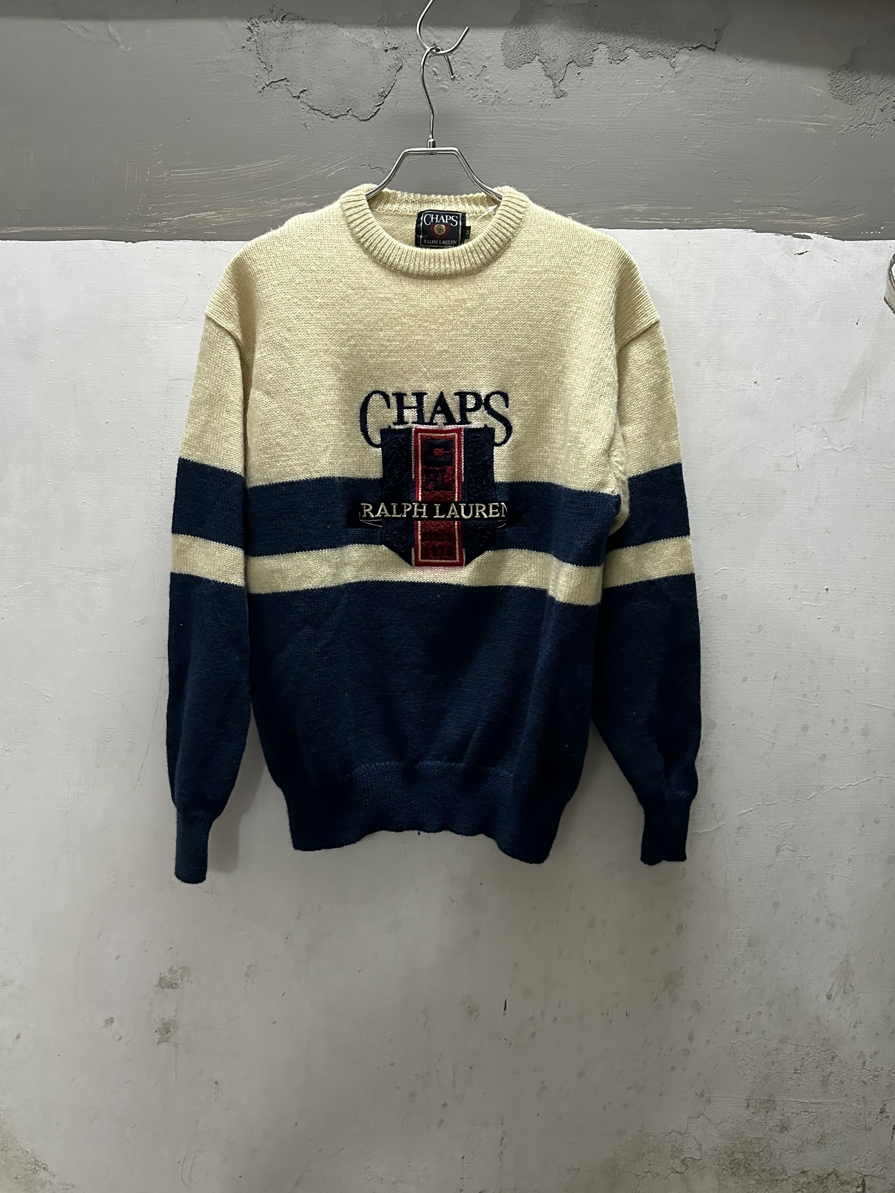 80-90s CHAPS RALPH LAUREN Wool Sweater Made in Hong Kong