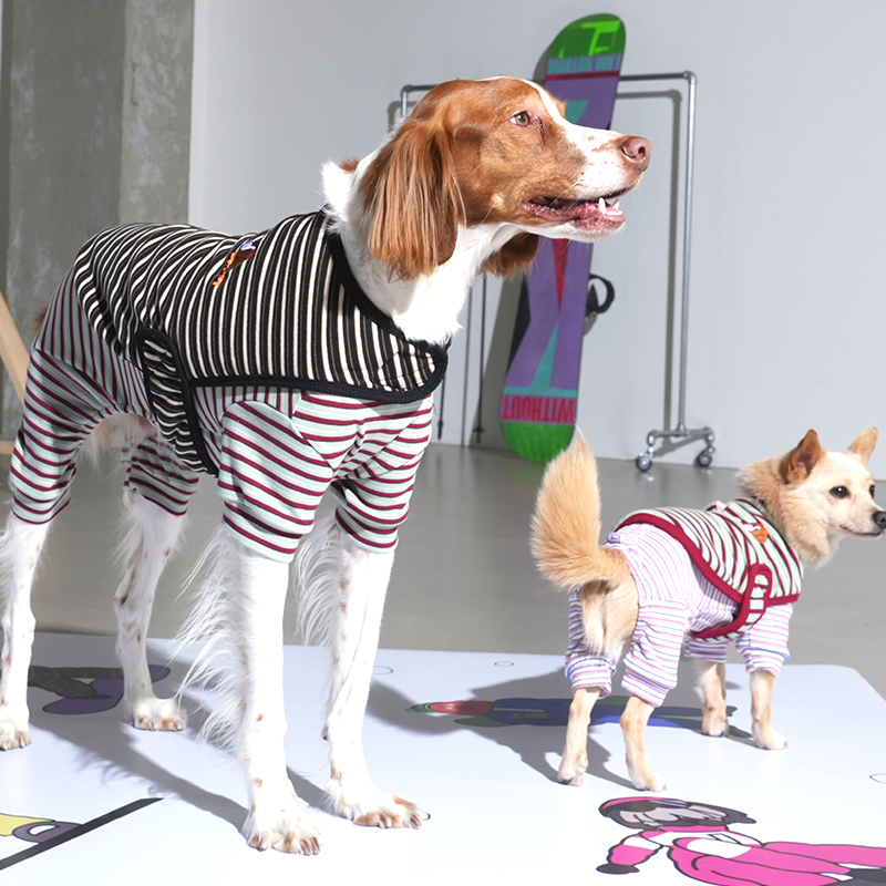 puppygallery｜ Jam Jam 條紋披風 黑