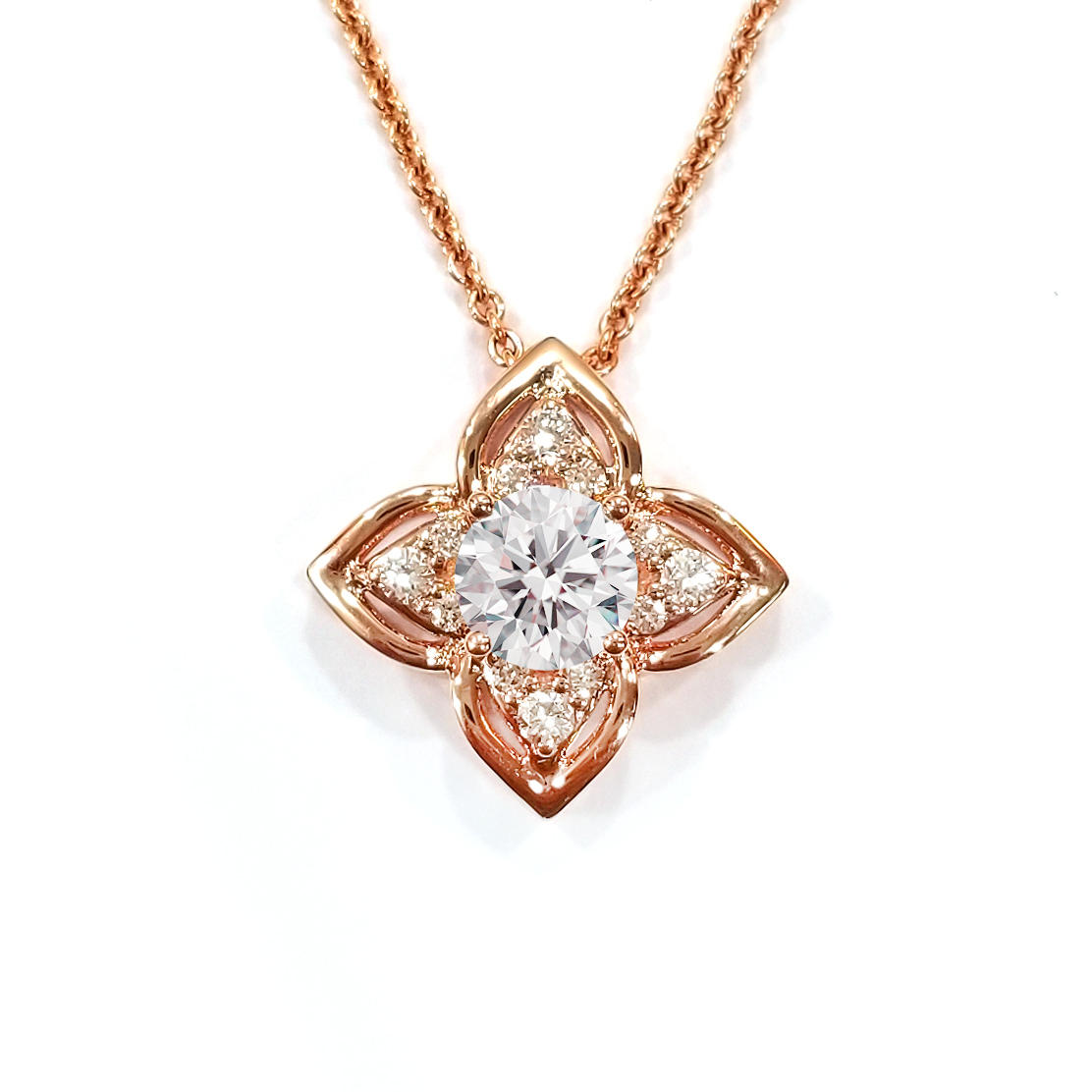 18K玫瑰金 實驗室培育鑽石吊墜