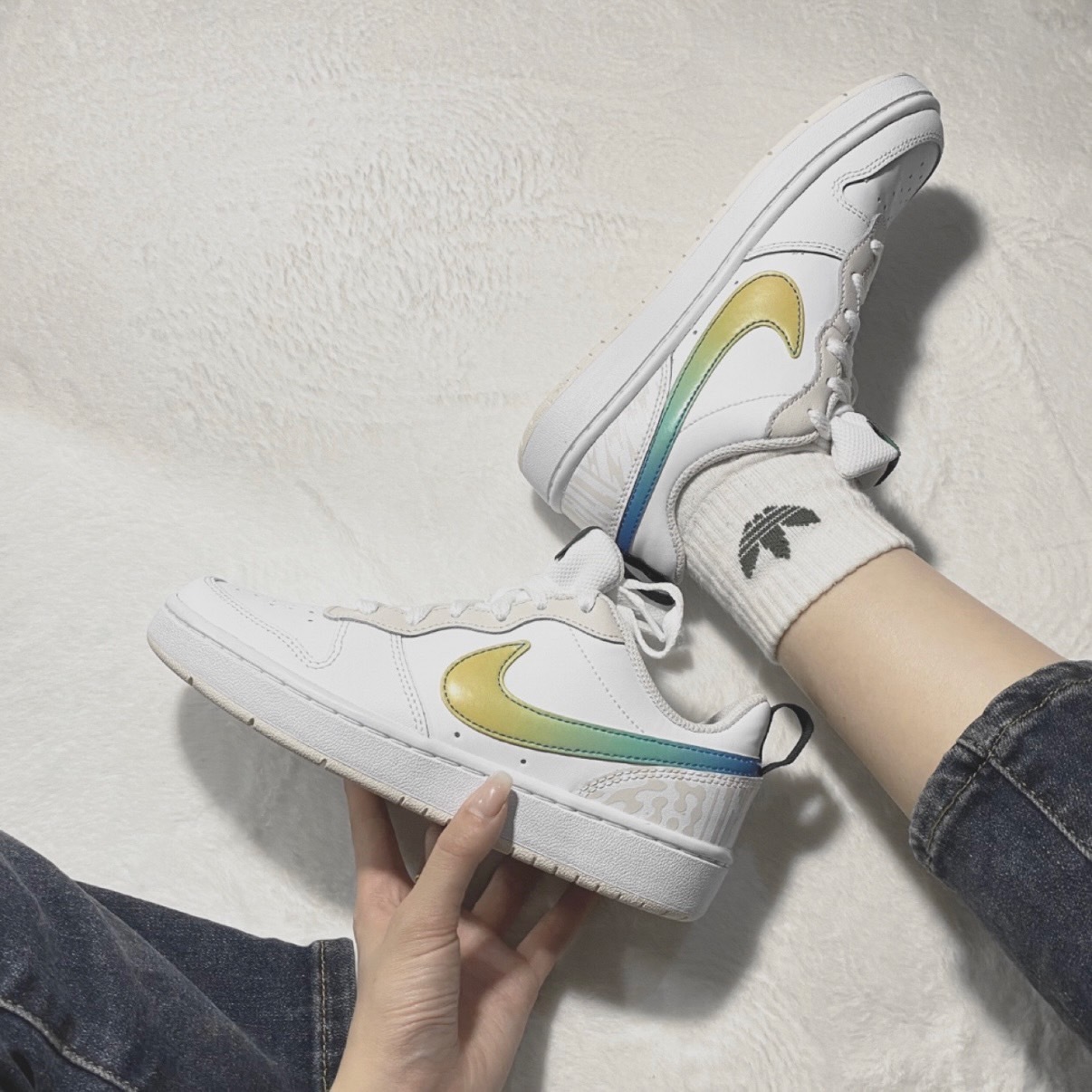 Nike Court Borough Low 2 SE GS 青檸檬 藍綠漸層 雪碧 大童FJ7692-191