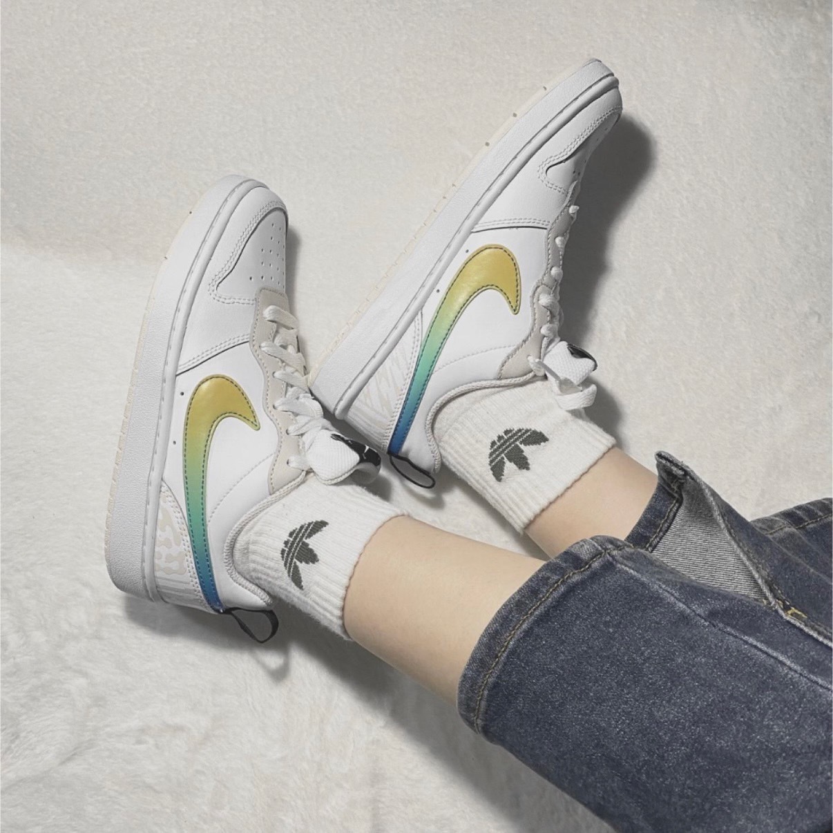 Nike Court Borough Low 2 SE GS 青檸檬 藍綠漸層 雪碧 大童FJ7692-191