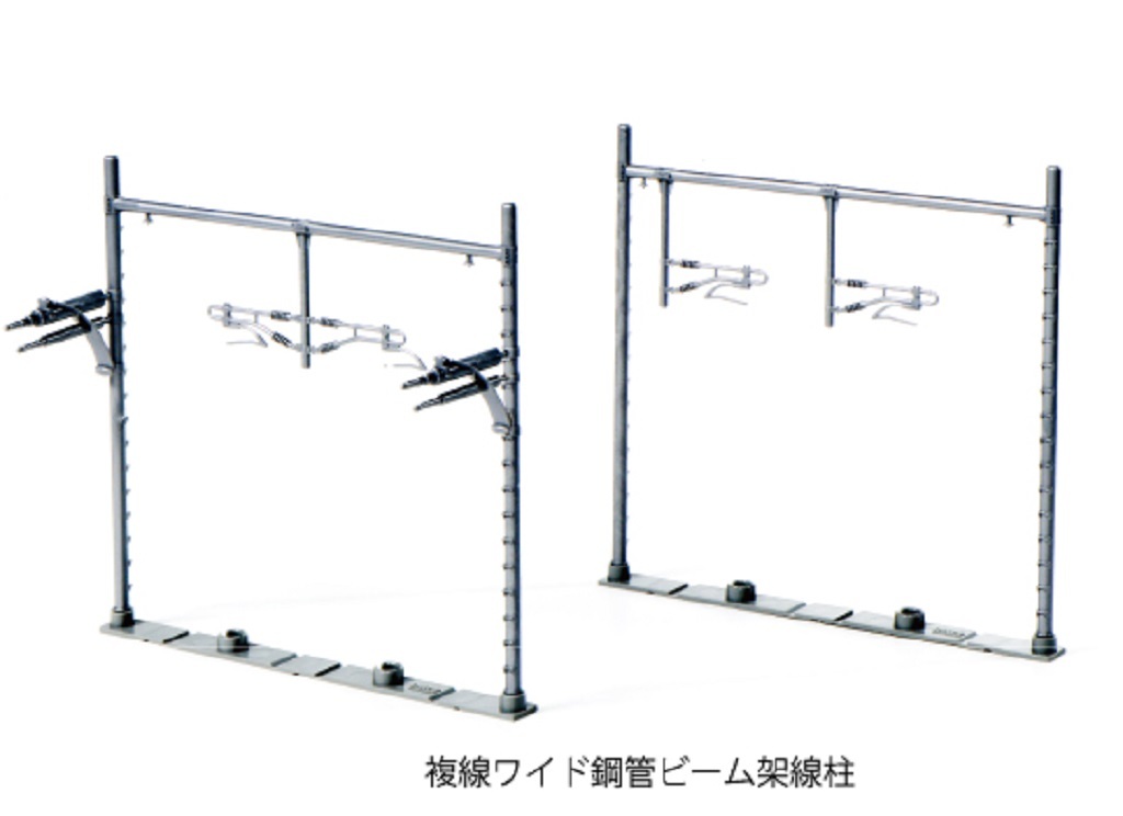 Kato 23-067-2 N規 複線鋼管架線柱 (銀・12本入)