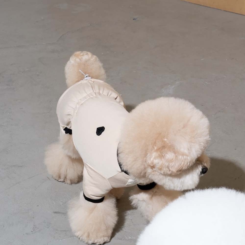 puppygallery｜愛心彈力四腳衣 米